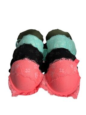 Victoria’s Secret Dream Angels Demi Bra Lot 4 Pack Lace Underwire 32DD
